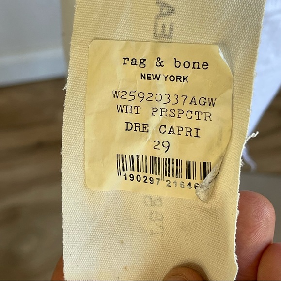 NWT white Rag & Bone Dre Capri jeans - Picture 5 of 12